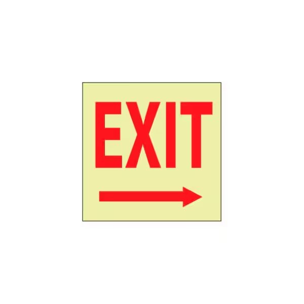 Glow Sign Vinyl - ExitRight Arrow, National Marker Co, Mfr#: GL17P
